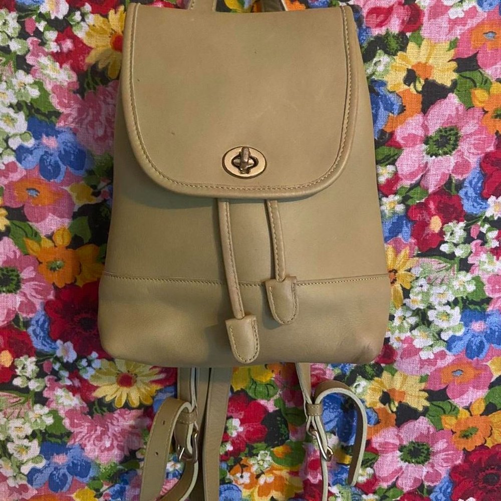 Vintage Coach Light Green Mini Daypack Backpack